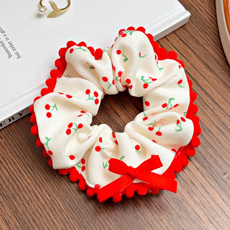 Cute Pink Embroidered Bowstring Hairband for Girls
