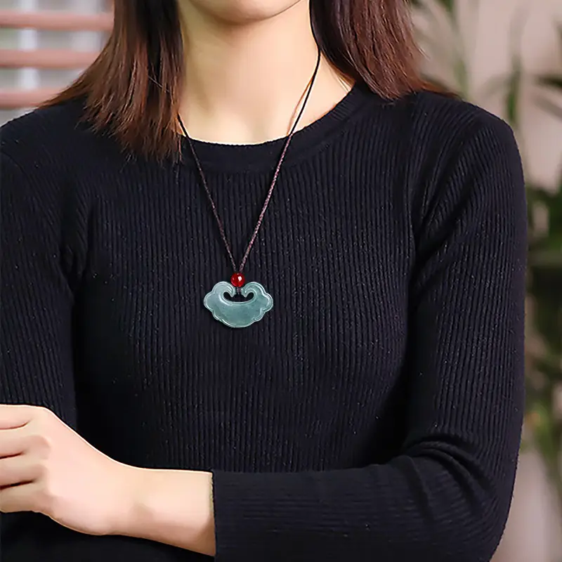 Jade Blue Water Aupscute Jade Pendant for Men Women - Image 4