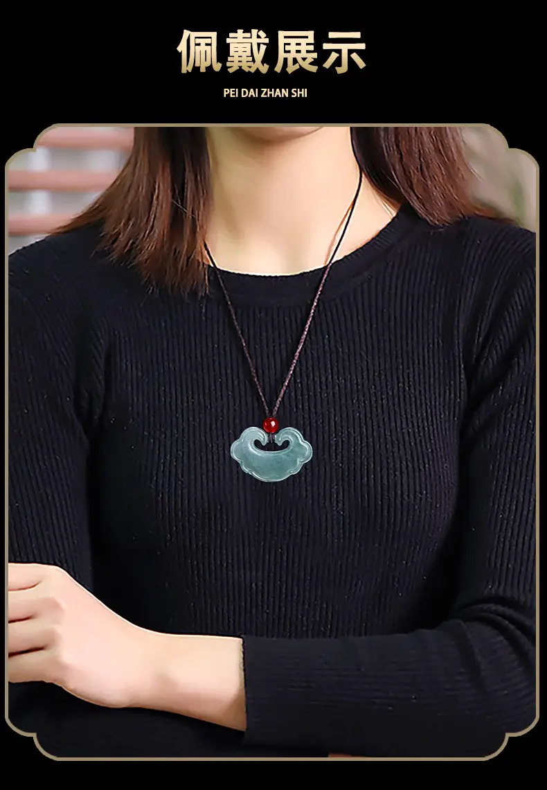 Jade Blue Water Aupscute Jade Pendant for Men Women — feature 5