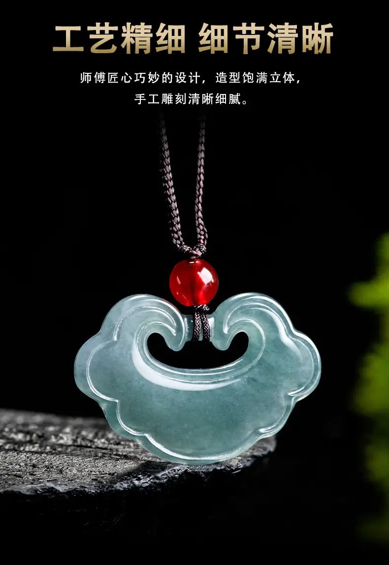Jade Blue Water Aupscute Jade Pendant for Men Women — feature 6