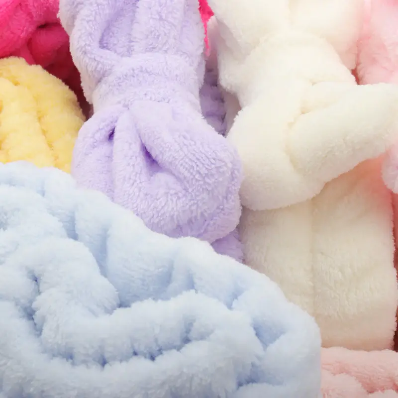Coral Fleece Bow Wash Hair Band for Women - Image 9
