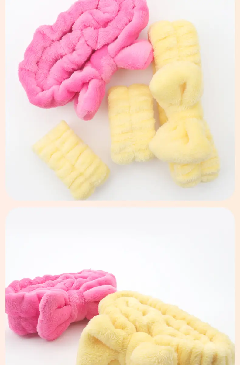 Coral Fleece Bow Wash Hair Band for Women — feature 7