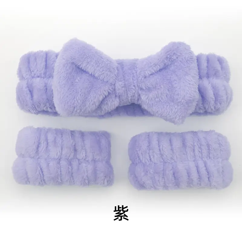 Coral Fleece Bow Wash Hair Band for Women - Image 2