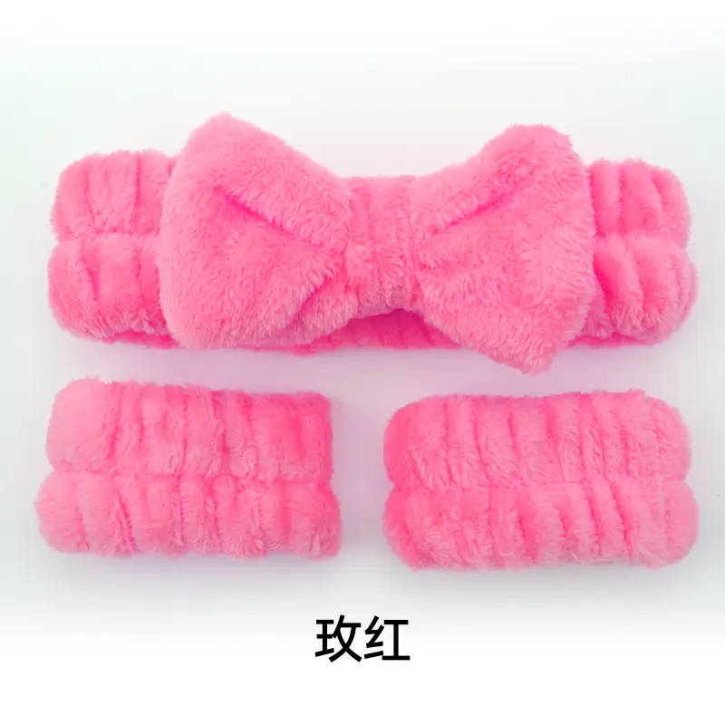 Coral Fleece Bow Wash Hair Band for Women - Image 4
