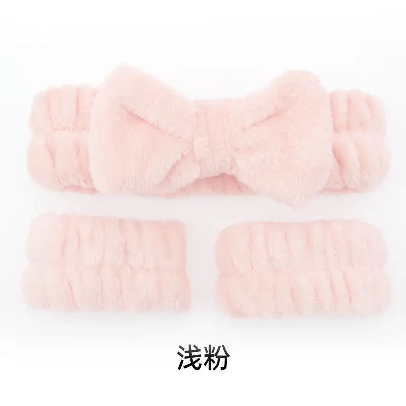 Coral Fleece Bow Wash Hair Band for Women - Image 7