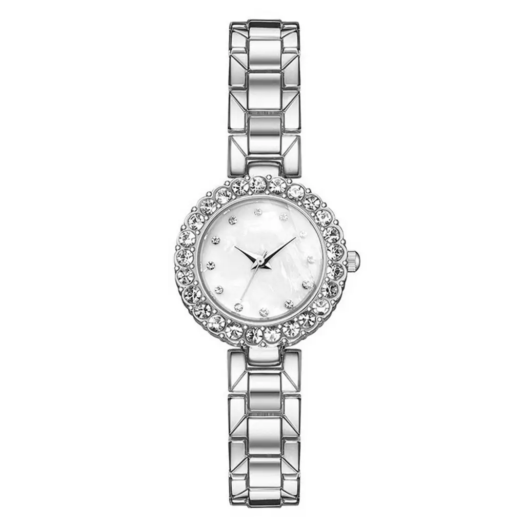 Rose Gold Women's Crystal Watch Set with Bracelet - Image 2