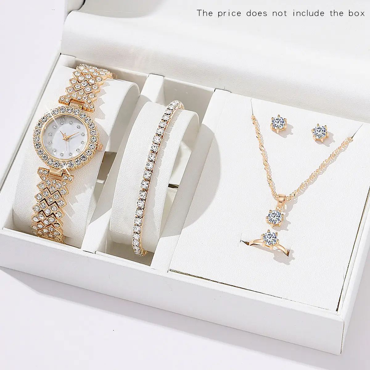 Rose Gold Women's Crystal Watch Set with Bracelet - Image 24