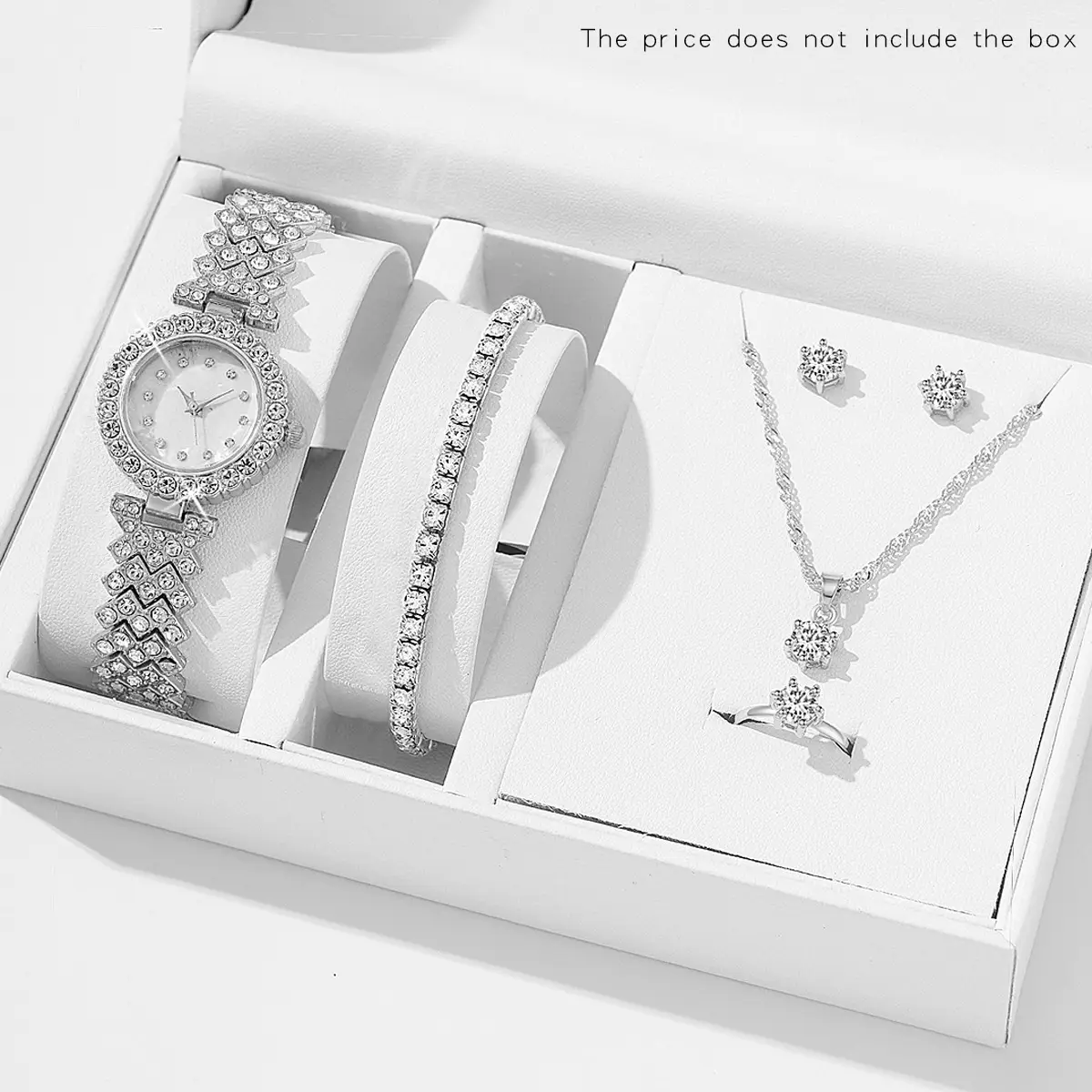 Rose Gold Women's Crystal Watch Set with Bracelet - Image 25