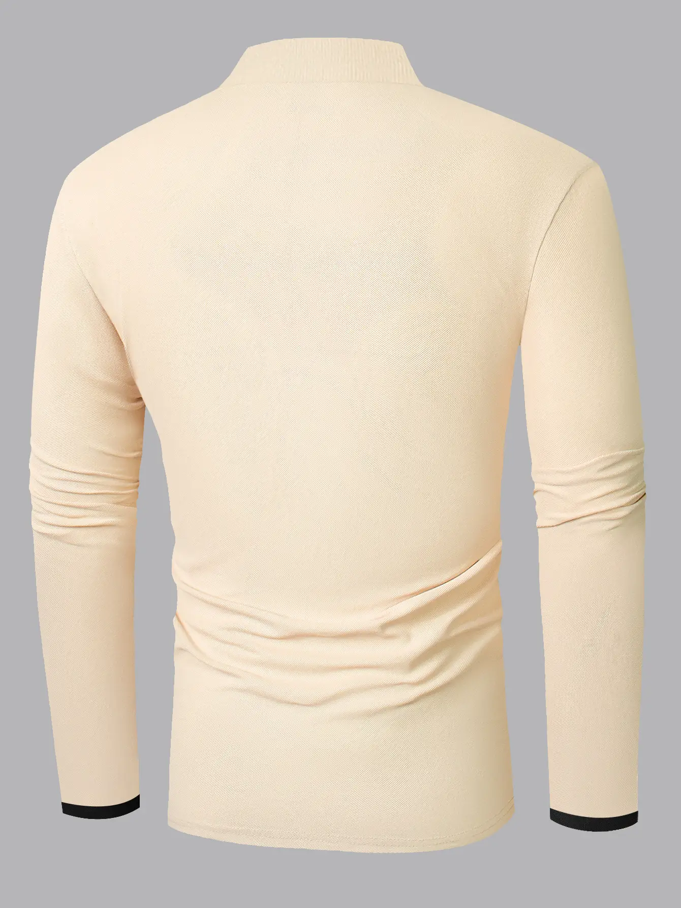 Men's Black Polo T-Shirt Long Sleeve Spring Summer — feature 16