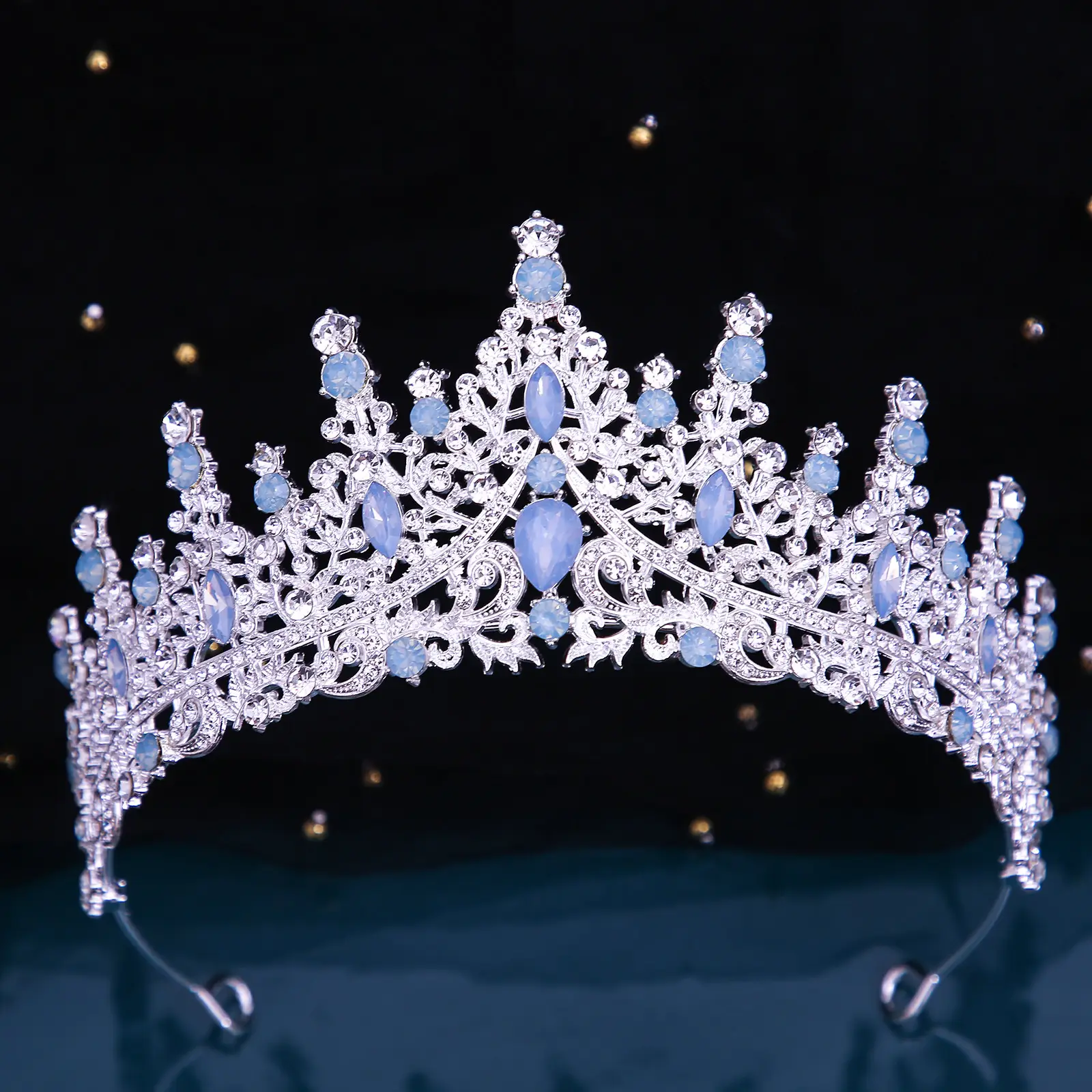 European Bridage Crown with Pink Rhinestones - Image 13