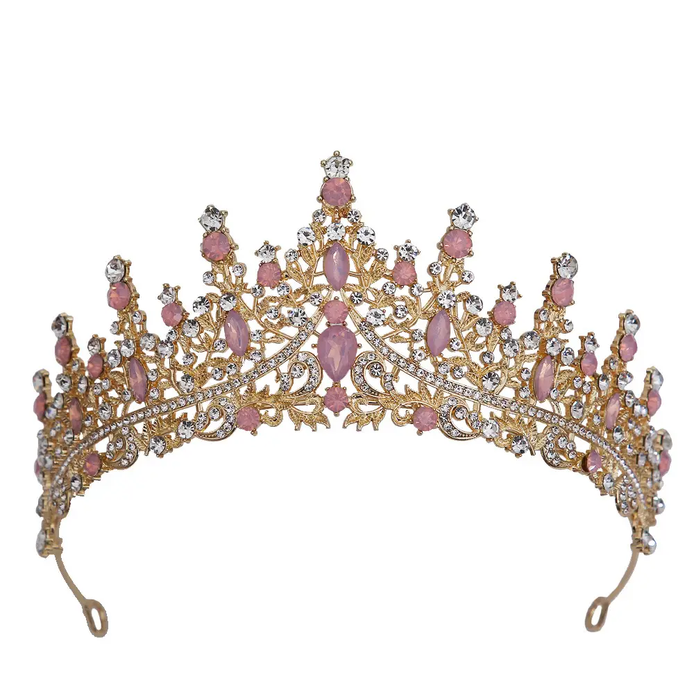 European Bridage Crown with Pink Rhinestones - Image 60