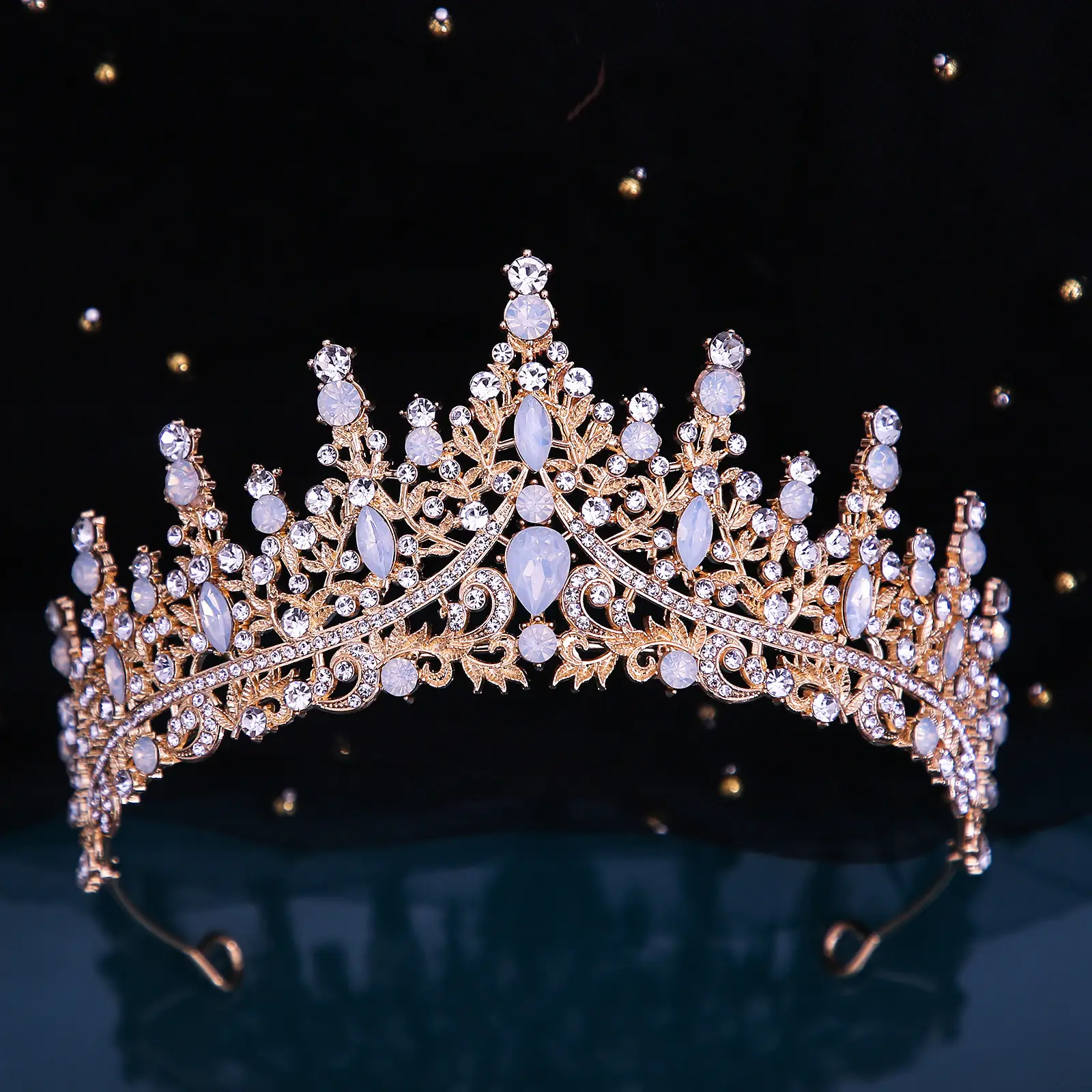 European Bridage Crown with Pink Rhinestones - Image 16