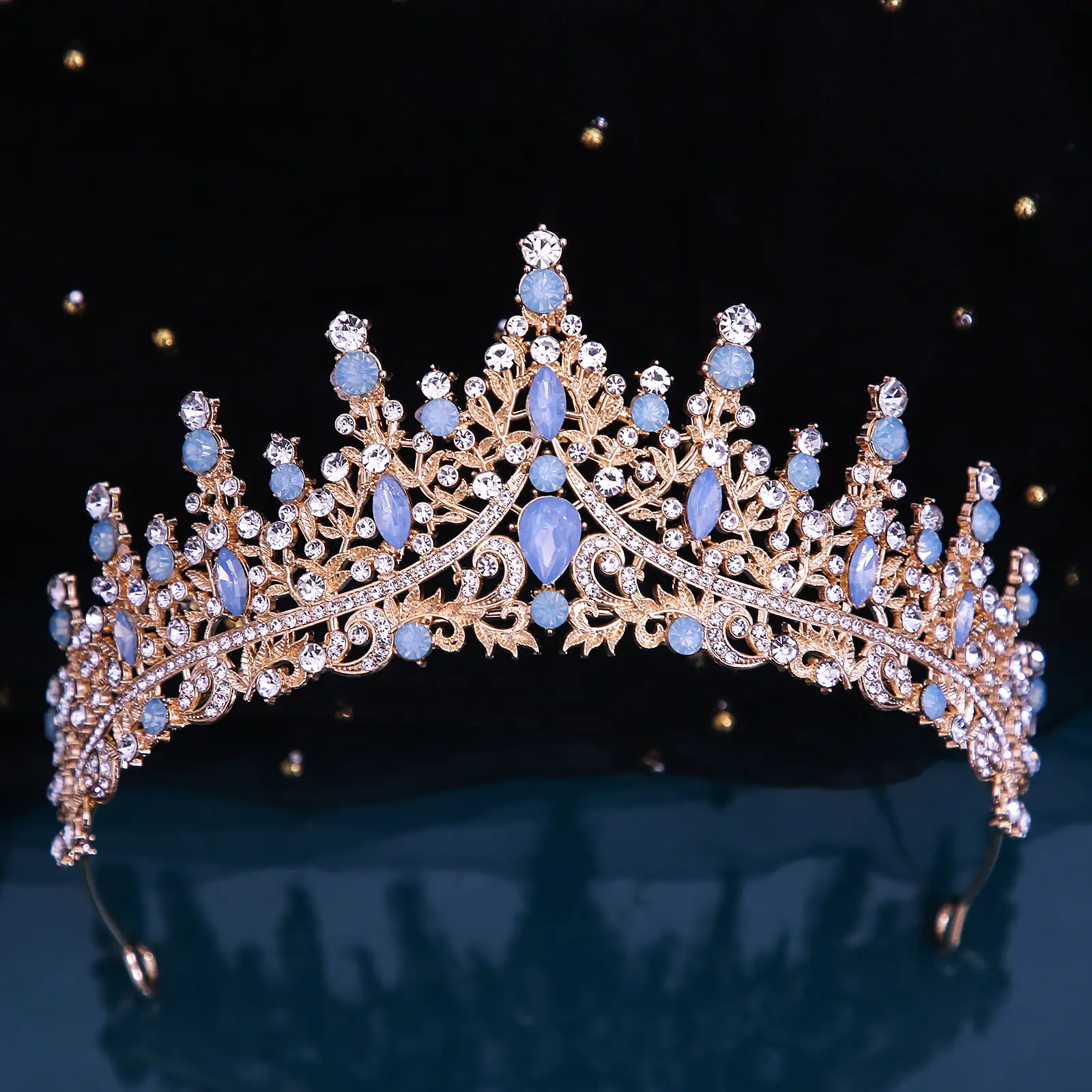 European Bridage Crown with Pink Rhinestones - Image 18