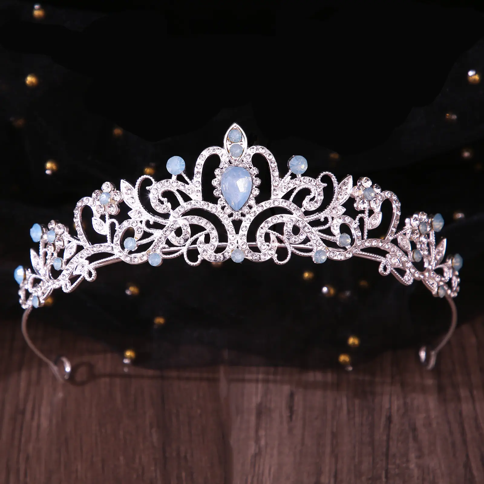 European Bridage Crown with Pink Rhinestones - Image 2
