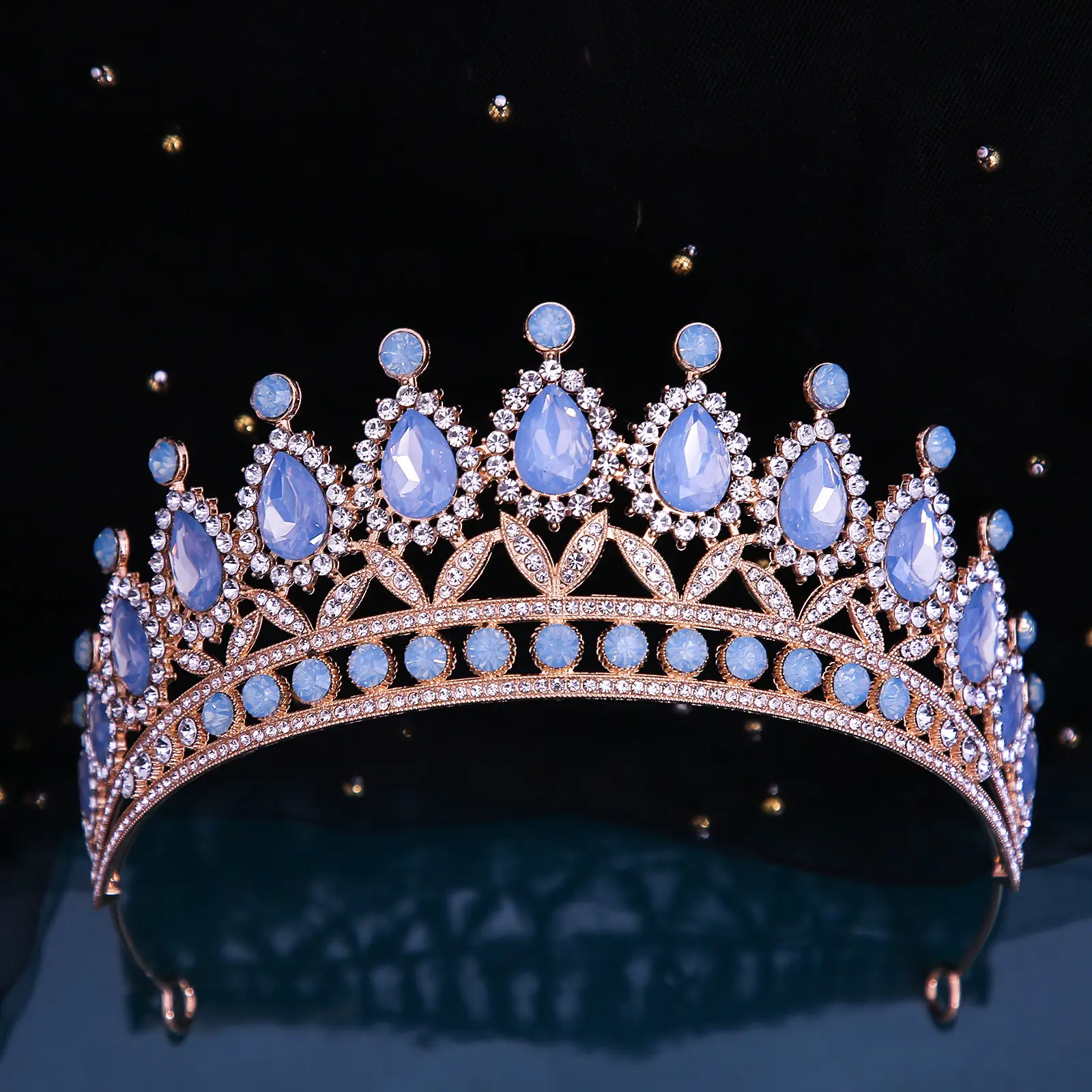 European Bridage Crown with Pink Rhinestones - Image 22