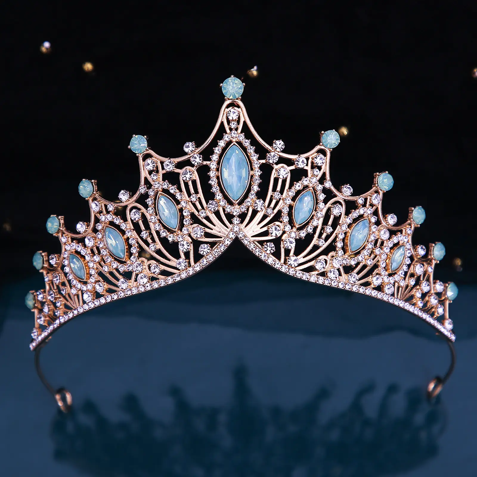 European Bridage Crown with Pink Rhinestones - Image 33