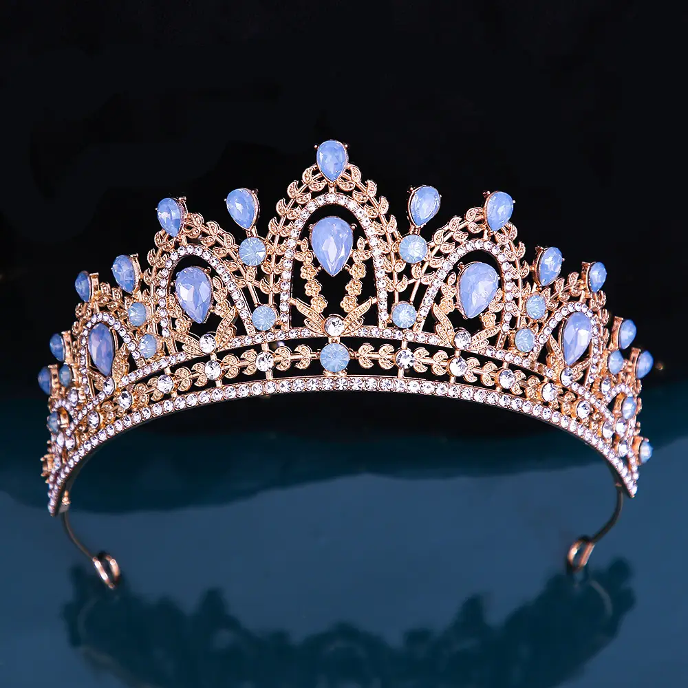 European Bridage Crown with Pink Rhinestones - Image 34