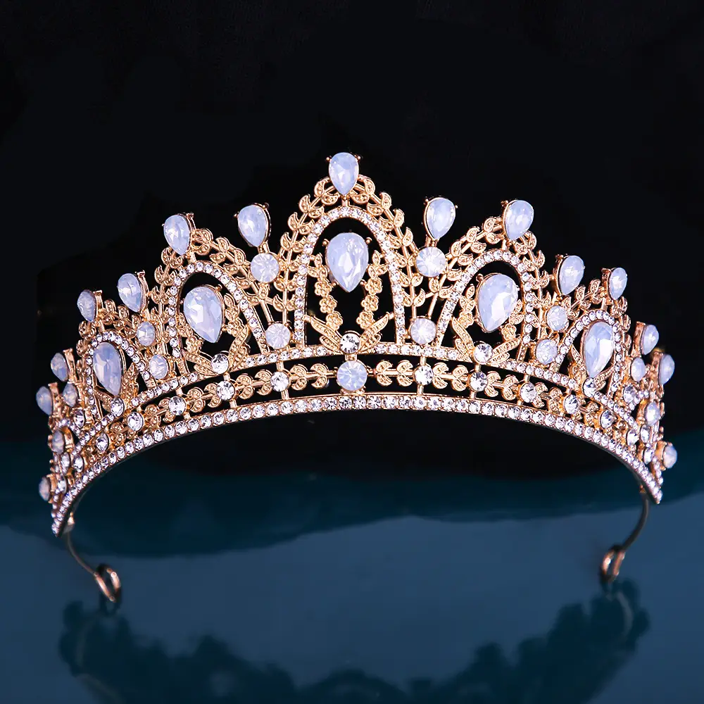 European Bridage Crown with Pink Rhinestones - Image 35