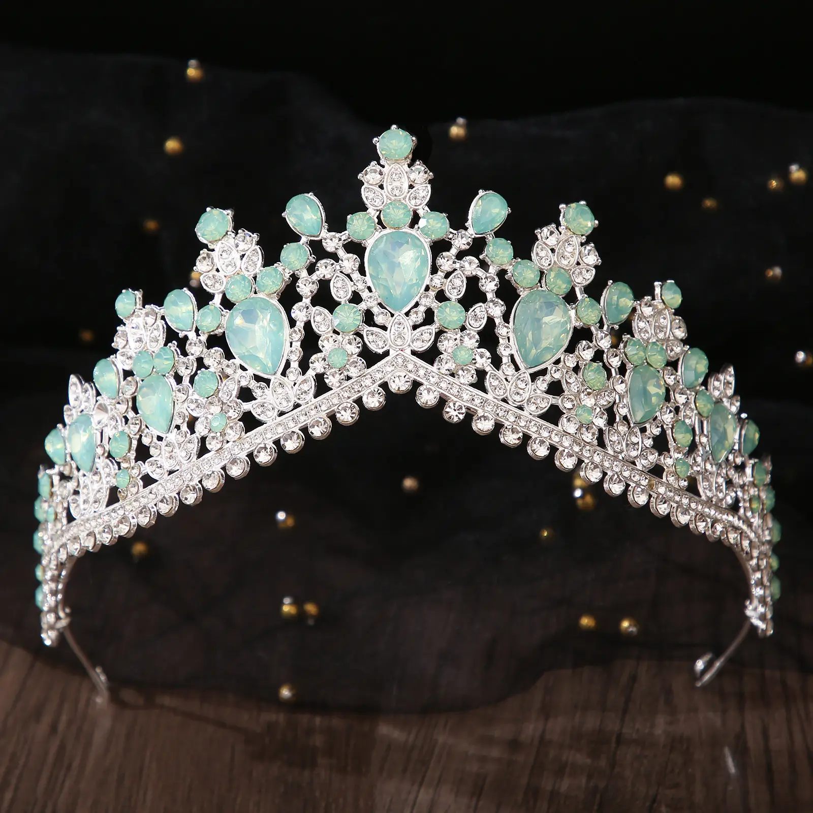 European Bridage Crown with Pink Rhinestones - Image 4