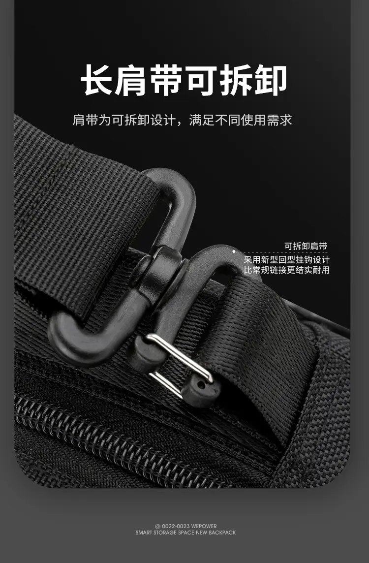 Men's Waterproof Crossbody Bag Large Business Style Black — feature 10