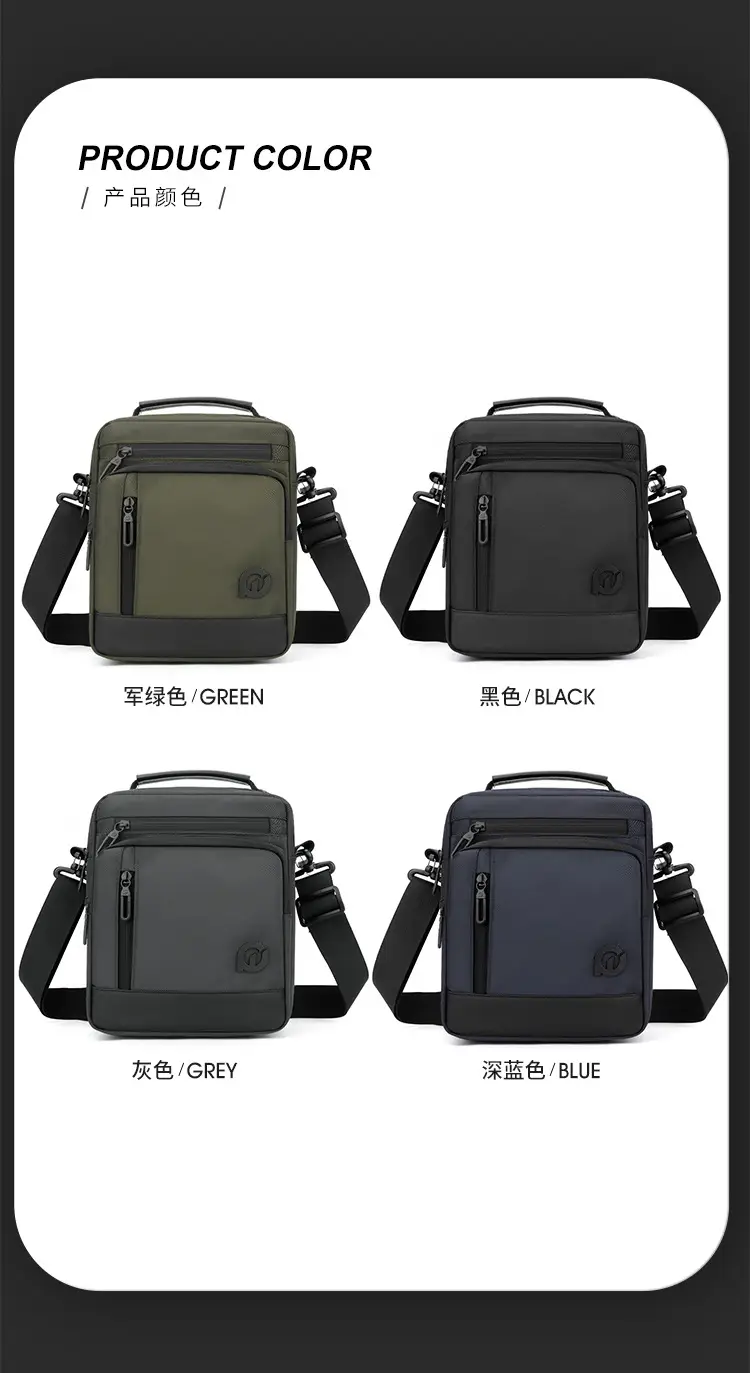Men's Waterproof Crossbody Bag Large Business Style Black — feature 14