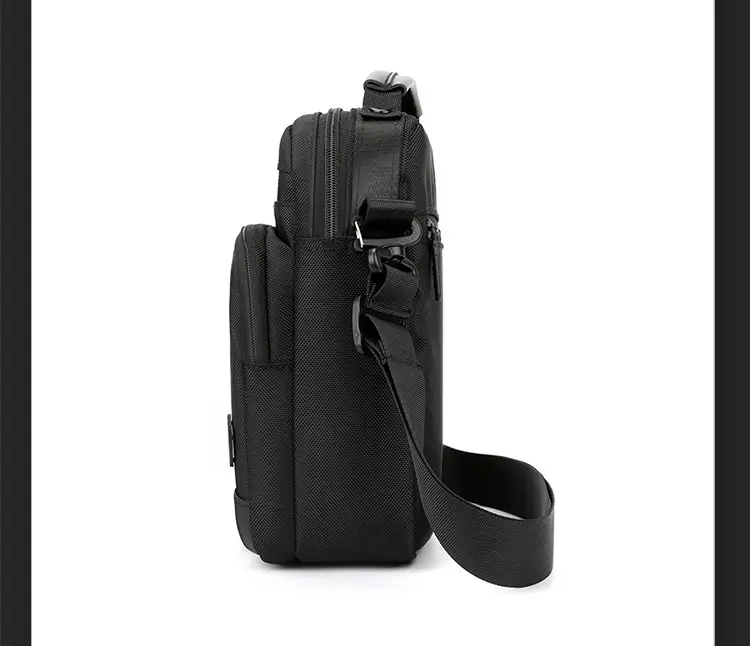 Men's Waterproof Crossbody Bag Large Business Style Black — feature 16