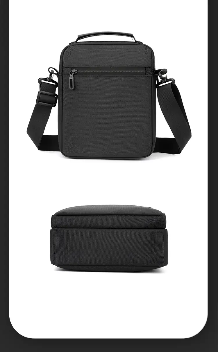 Men's Waterproof Crossbody Bag Large Business Style Black — feature 17