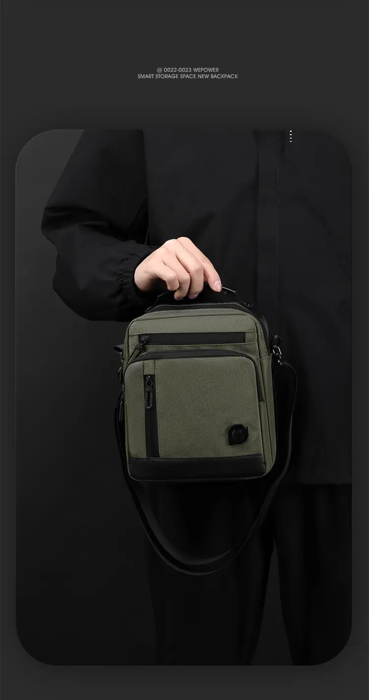Men's Waterproof Crossbody Bag Large Business Style Black — feature 5