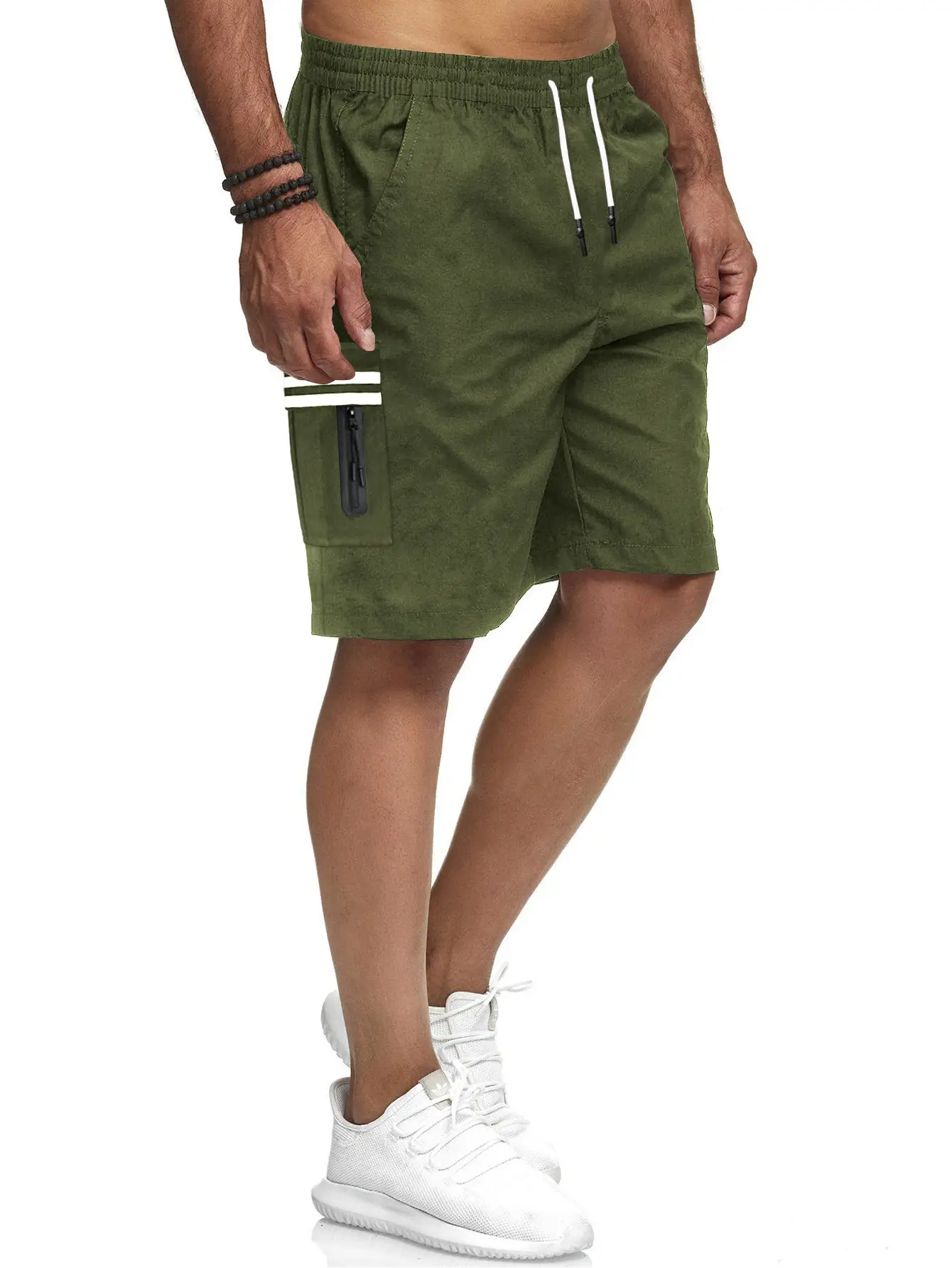 Men Navy Striped Sports Shorts 2024 Summer - Image 8