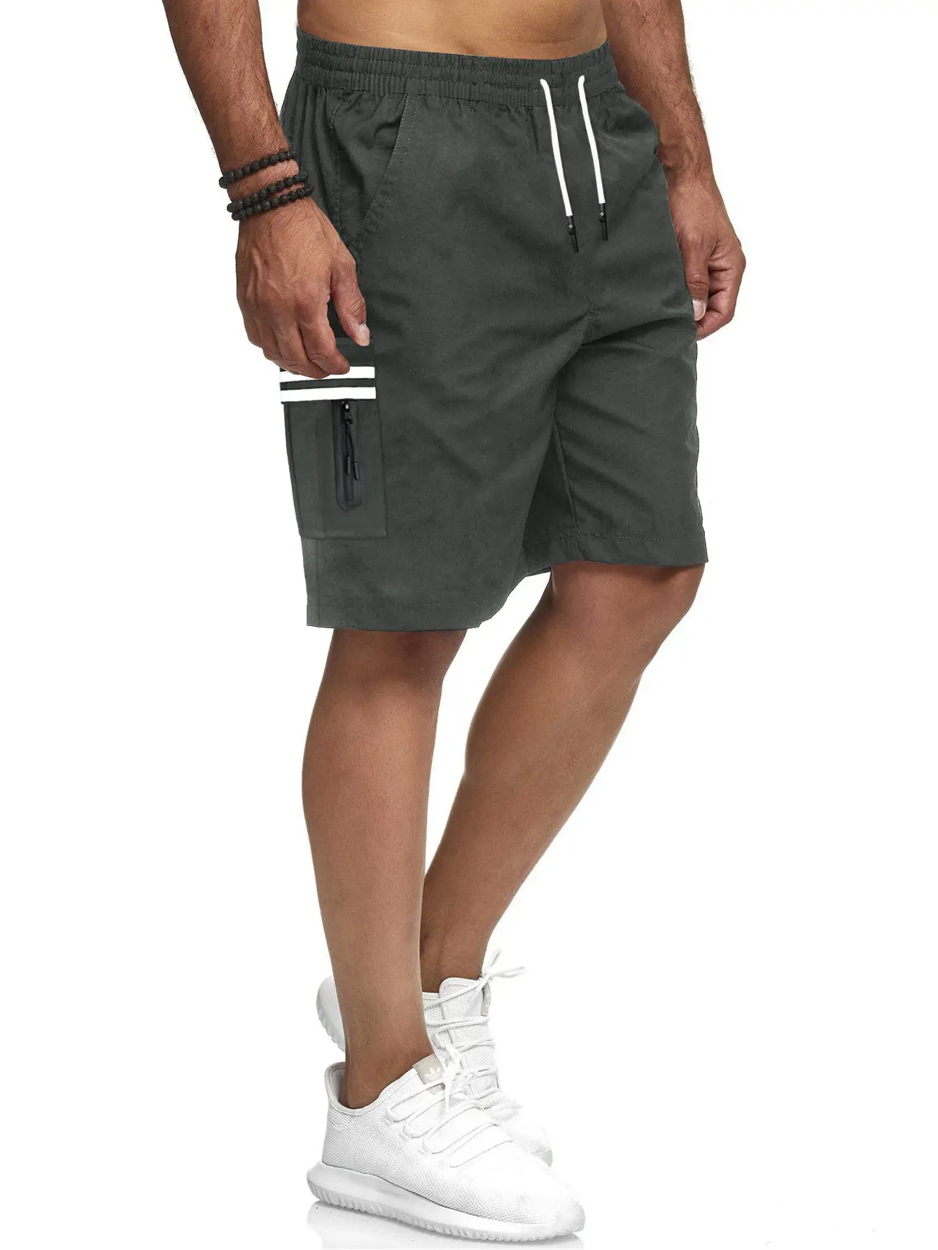 Men Navy Striped Sports Shorts 2024 Summer — feature 6