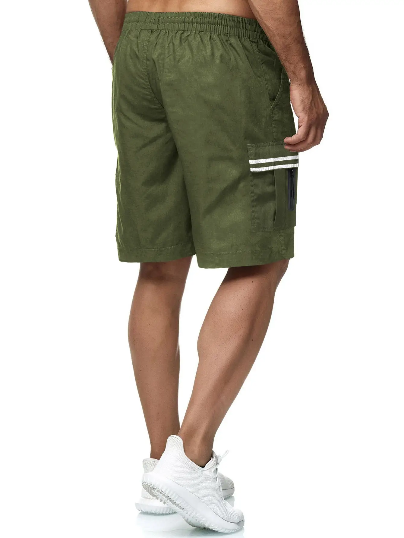 Men Navy Striped Sports Shorts 2024 Summer — feature 9