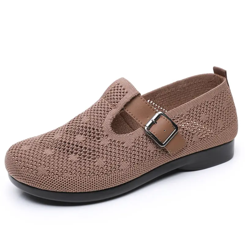 Summer Fly-woven Breathable Hollow Mesh Women's Shoes Lazy One-step Mother Shoes Old Beijing Cloth Shoes Casual Bean Shoes - Image 8