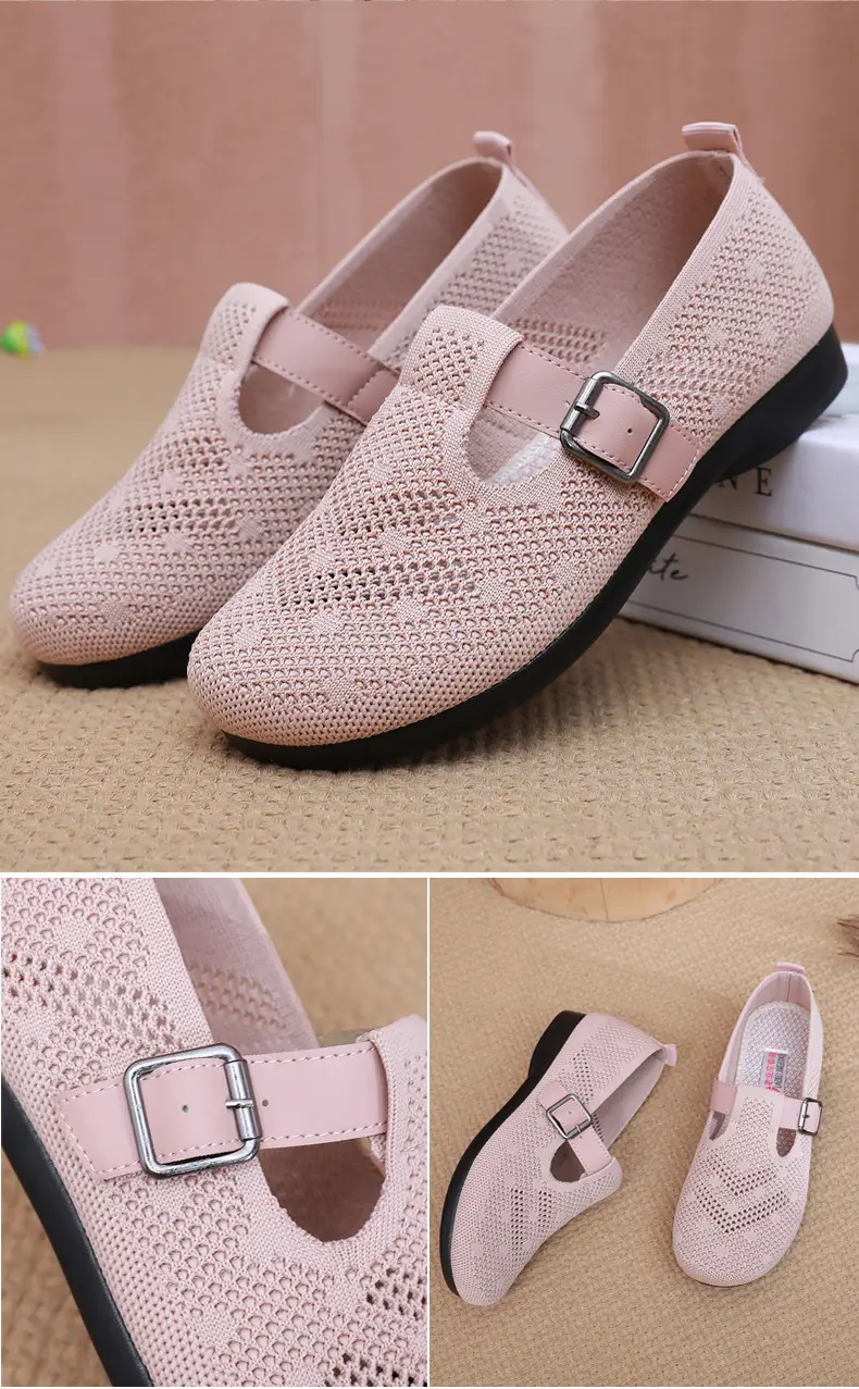 Summer Fly-woven Breathable Hollow Mesh Women's Shoes Lazy One-step Mother Shoes Old Beijing Cloth Shoes Casual Bean Shoes — feature 29