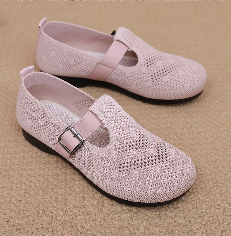Summer Fly-woven Breathable Hollow Mesh Women's Shoes Lazy One-step Mother Shoes Old Beijing Cloth Shoes Casual Bean Shoes — feature 31