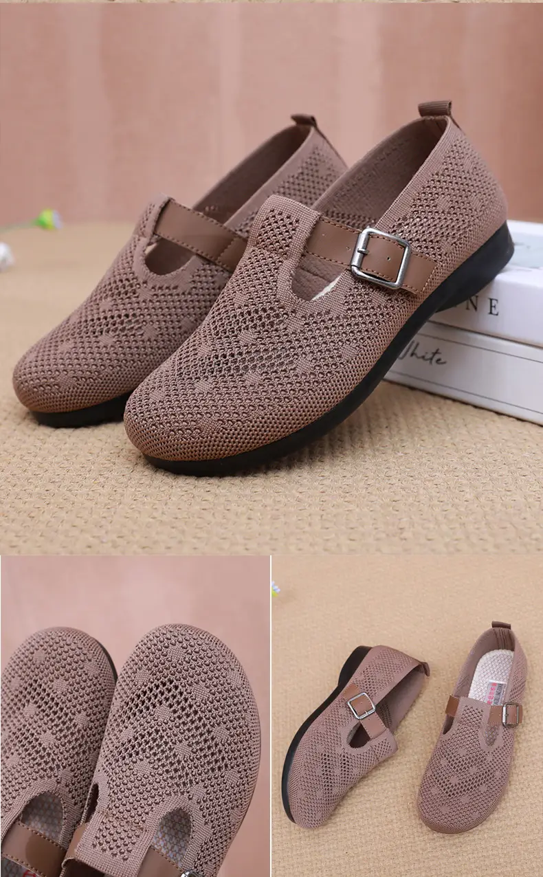 Summer Fly-woven Breathable Hollow Mesh Women's Shoes Lazy One-step Mother Shoes Old Beijing Cloth Shoes Casual Bean Shoes — feature 33