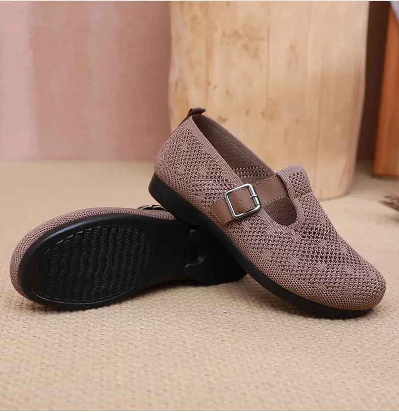 Summer Fly-woven Breathable Hollow Mesh Women's Shoes Lazy One-step Mother Shoes Old Beijing Cloth Shoes Casual Bean Shoes — feature 35