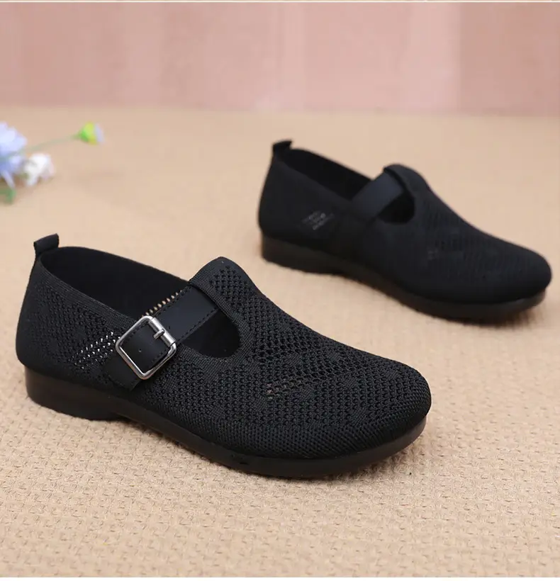 Summer Fly-woven Breathable Hollow Mesh Women's Shoes Lazy One-step Mother Shoes Old Beijing Cloth Shoes Casual Bean Shoes — feature 39
