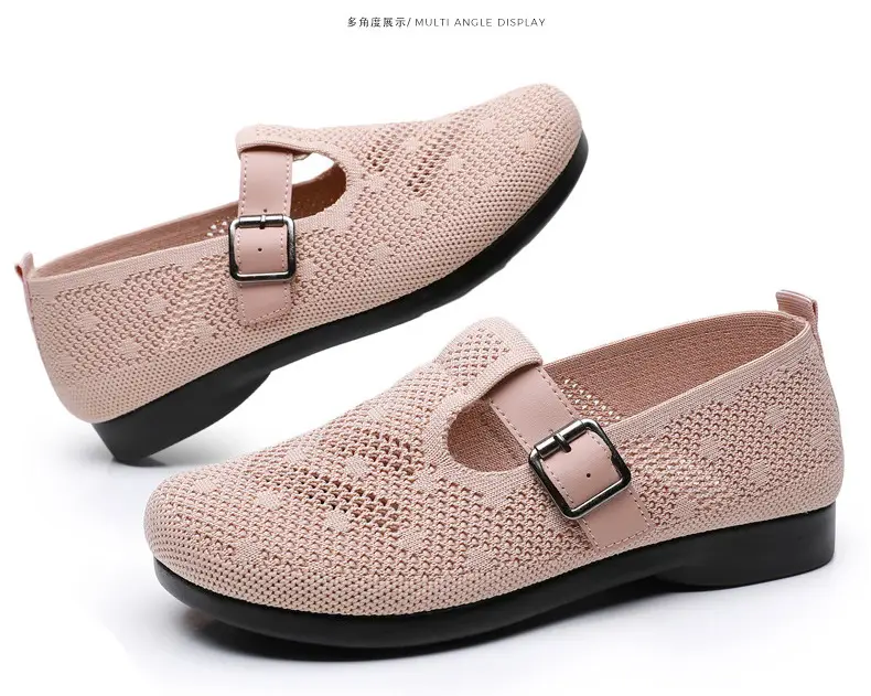Summer Fly-woven Breathable Hollow Mesh Women's Shoes Lazy One-step Mother Shoes Old Beijing Cloth Shoes Casual Bean Shoes — feature 42
