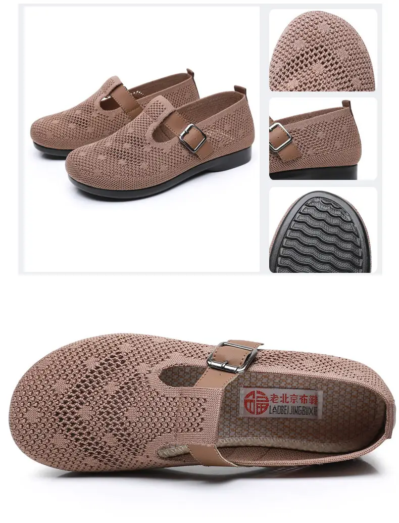 Summer Fly-woven Breathable Hollow Mesh Women's Shoes Lazy One-step Mother Shoes Old Beijing Cloth Shoes Casual Bean Shoes — feature 45