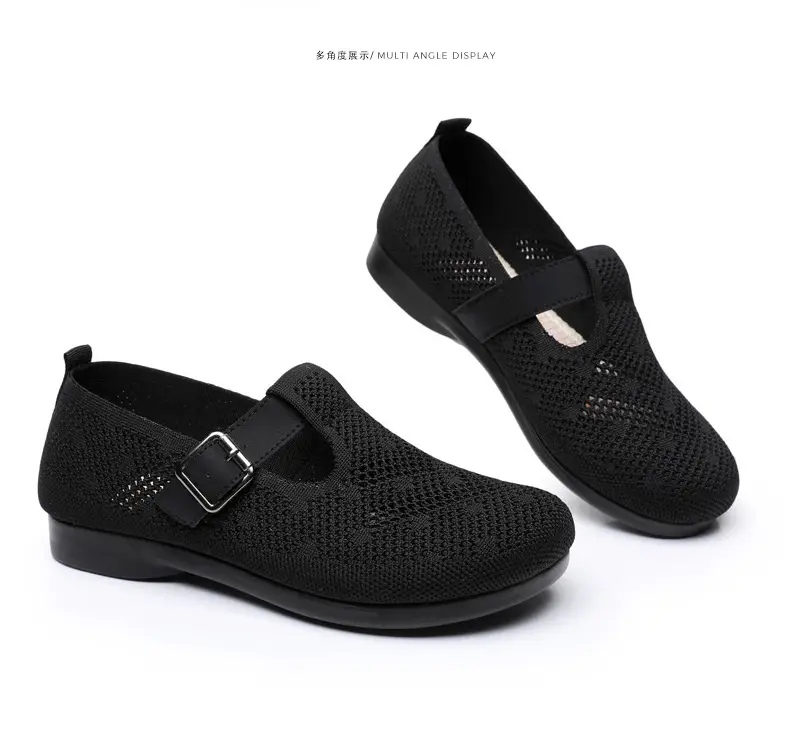 Summer Fly-woven Breathable Hollow Mesh Women's Shoes Lazy One-step Mother Shoes Old Beijing Cloth Shoes Casual Bean Shoes — feature 50