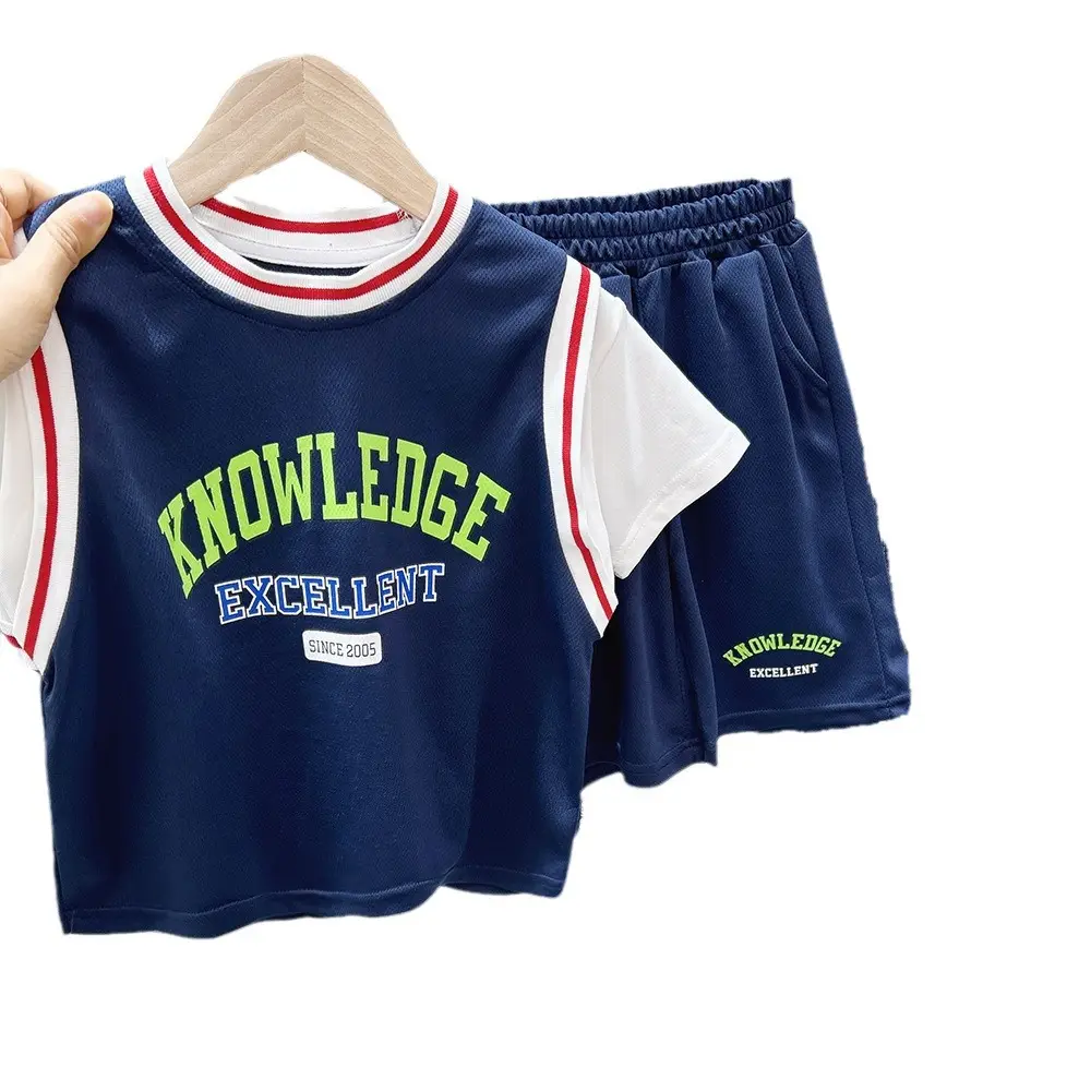 Children's Boys Shorts Set Blue Green Summer Shorts - Image 7