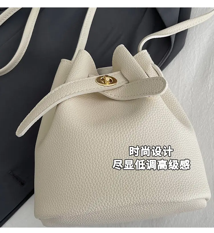 Black K-Style Bucket Bag for Women — feature 3