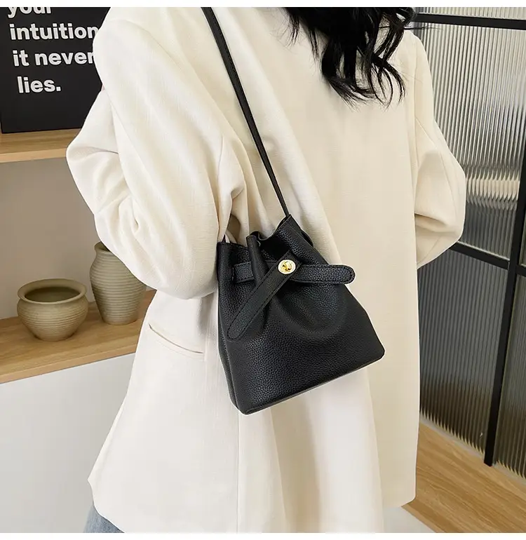 Black K-Style Bucket Bag for Women — feature 35