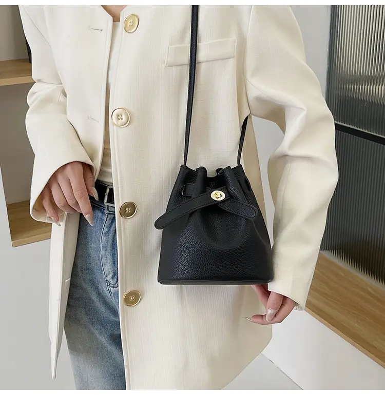 Black K-Style Bucket Bag for Women — feature 36