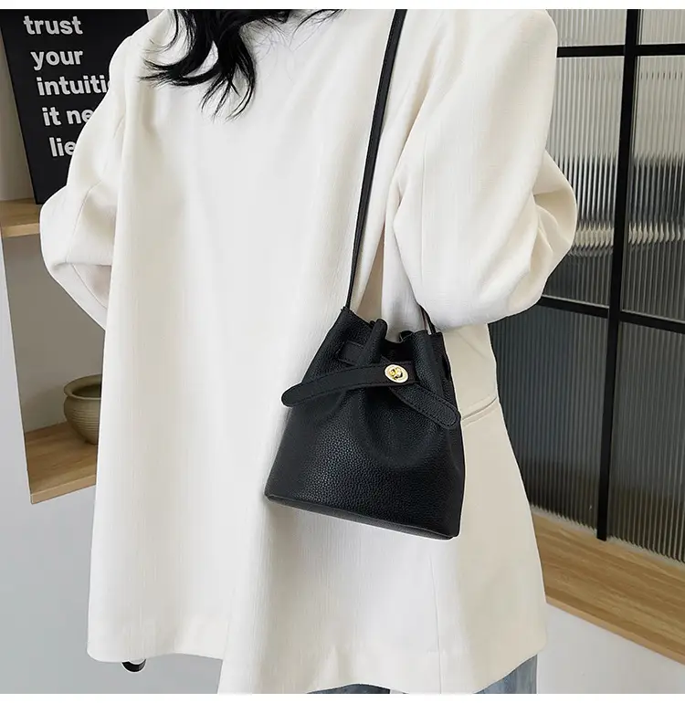 Black K-Style Bucket Bag for Women — feature 37