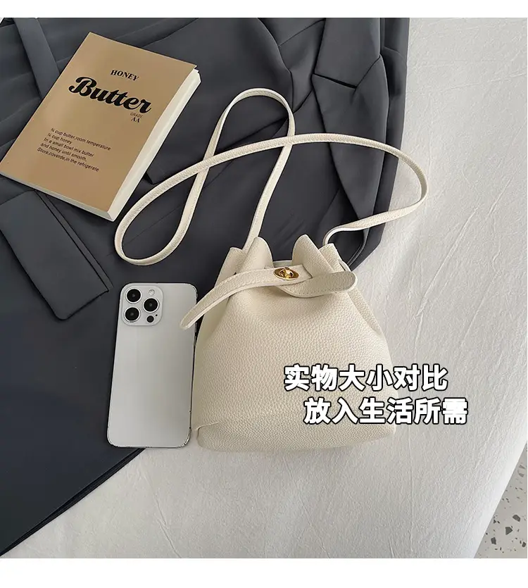 Black K-Style Bucket Bag for Women — feature 8