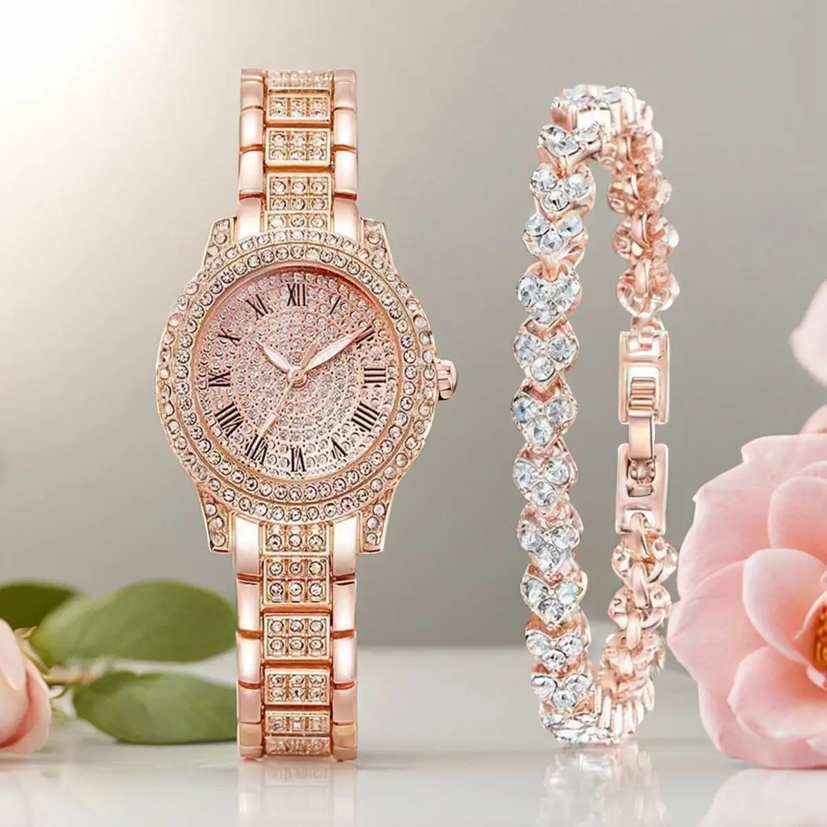 Women's Full Diamond Steel Band Quartz Watch