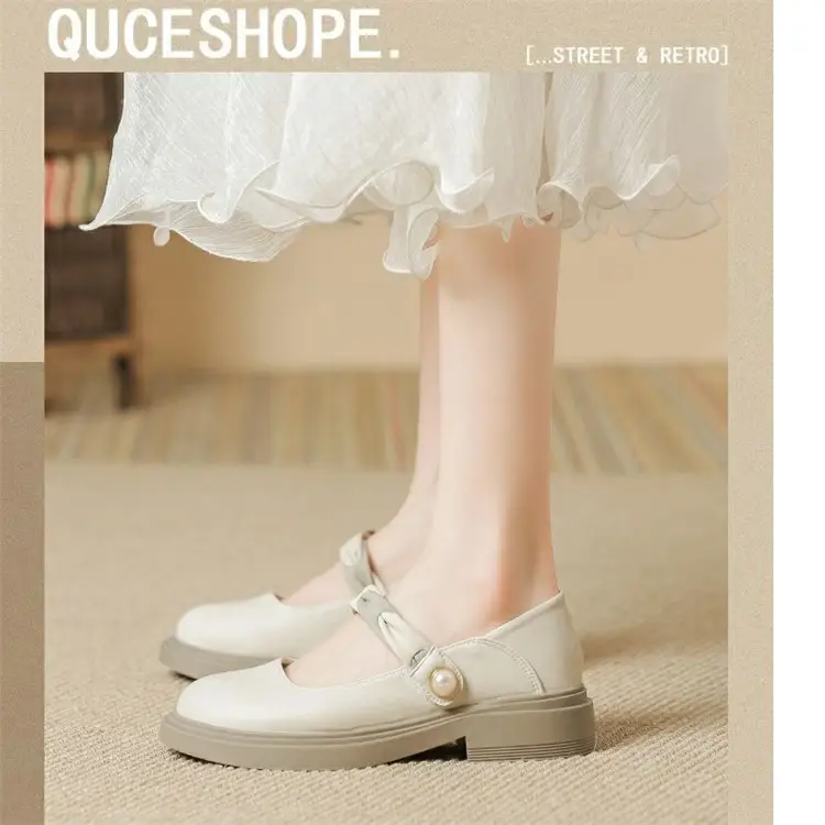 Chanel Style Soft Leather Shoes Women's 2024 New Summer Small Leather Shoes All-match Single Shoes Shallow Mouth Gentle Mary Jane Shoes — feature 1