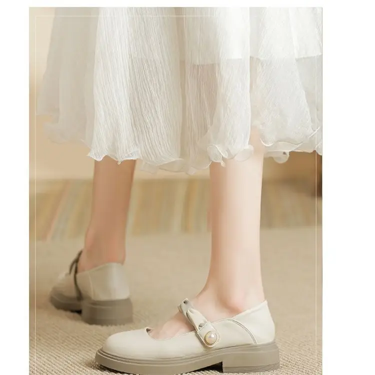 Chanel Style Soft Leather Shoes Women's 2024 New Summer Small Leather Shoes All-match Single Shoes Shallow Mouth Gentle Mary Jane Shoes — feature 10