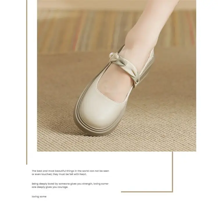 Chanel Style Soft Leather Shoes Women's 2024 New Summer Small Leather Shoes All-match Single Shoes Shallow Mouth Gentle Mary Jane Shoes — feature 11
